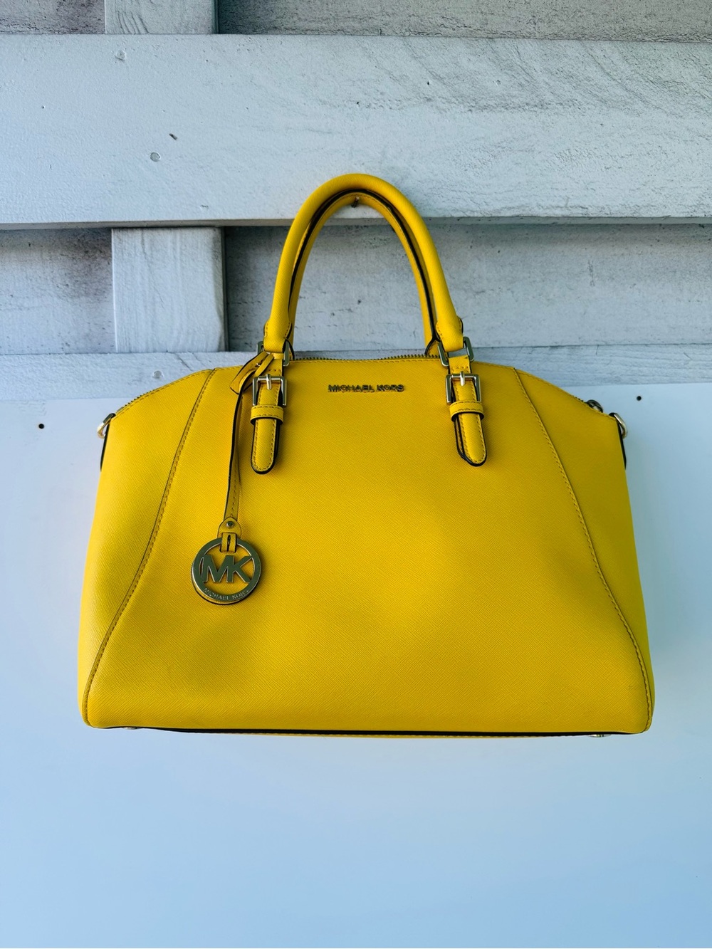 Michael Kors Bright Yellow Saffiano Leather Satchel